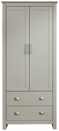 GFW Lancaster 2 Door 2 Drawer Wardrobe - Grey Oak