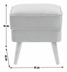Habitat Callie Velvet Footstool - Forest Green - thumbnail 2