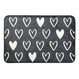 Mighty Mats Supersoft Washable Grey Hearts Doormat - 50x75cm - thumbnail 2
