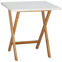 Habitat Drew Folding Bamboo 2 Seater Table - White - thumbnail 2