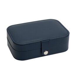 Argos Home Navy Faux Leather Medium Travel Jewellery Box - thumbnail 1
