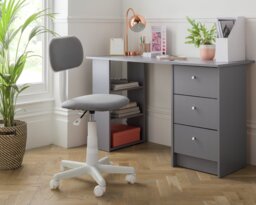 Argos Home Fabric Office Chair - Grey - thumbnail 2