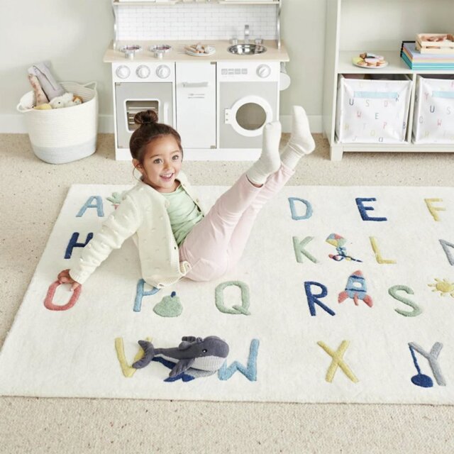 Great Little Trading Company Pastel Spot Natural Wool Cut Pile Rug - 90x120cm - image 1