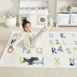 Great Little Trading Company Pastel Spot Natural Wool Cut Pile Rug - 90x120cm - thumbnail 1