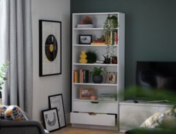 Habitat Compton 2 Drawer Bookcase - White - thumbnail 1