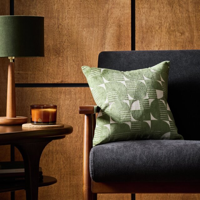 Habitat Jacquard Cushion - Green - 43x43cm - image 1