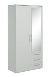Argos Home Brisbane 2 Door 3 Drawer Mirror Wardrobe - Grey - thumbnail 2