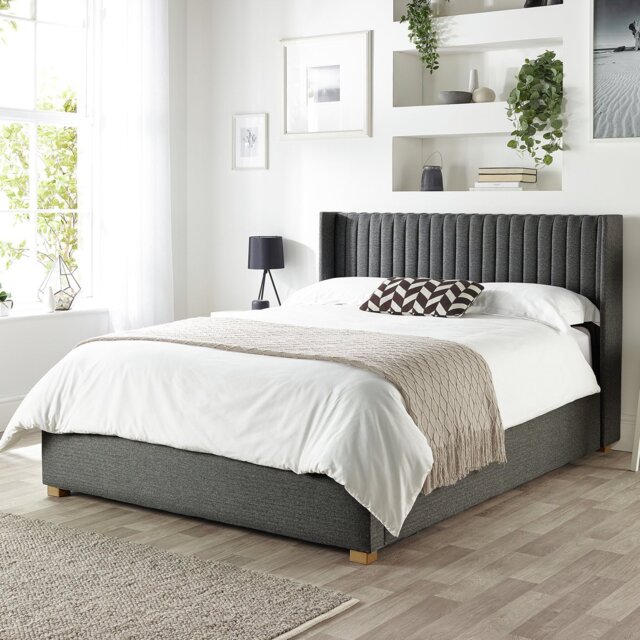 CL Soho Twill Double Ottoman Bedframe - Charcoal - image 1