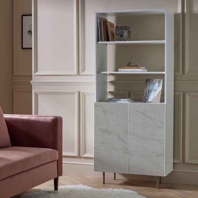 Argos Home Shayla Bookcase - Marble Effect - image 1