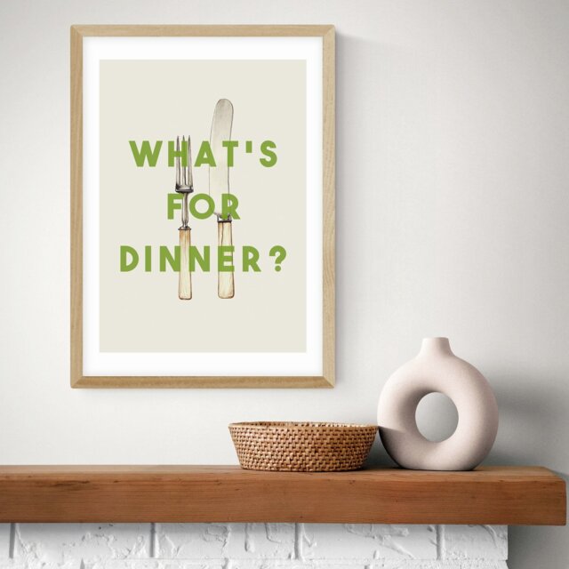 East End Prints What For Dinner Oak Frame Art Print - A2 - image 1