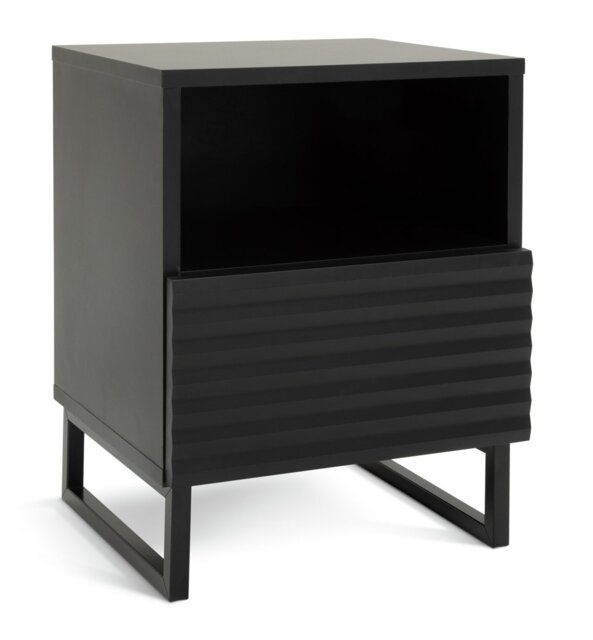 Habitat Cairo 1 Drawer Bedside Table - Black - image 1