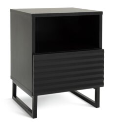Habitat Cairo 1 Drawer Bedside Table - Black - thumbnail 1