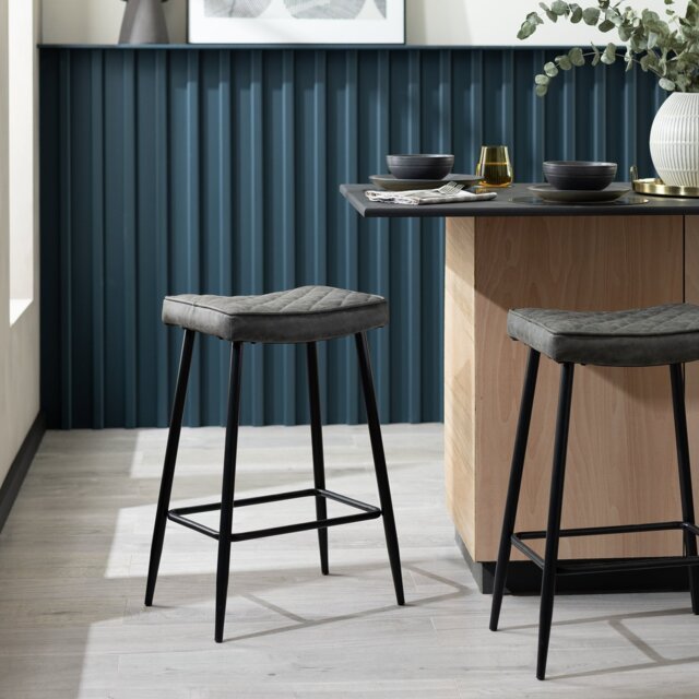Habitat Kysen Faux Leather Counter Bar Stool - Charcoal - image 1