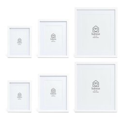 Habitat White Wooden 6 Pack Picture Frames - Mixed Sizes