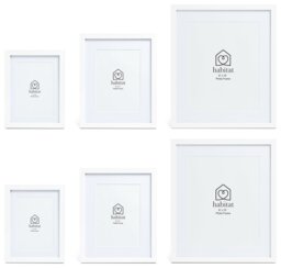 Habitat White Wooden 6 Pack Picture Frames - Mixed Sizes - thumbnail 2