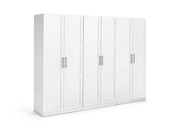Habitat Munich Panelled 6 Door Wardrobe - White - image 1