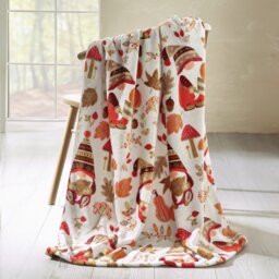 Catherine Lansfield Gonks Fleece Throw - Natural - 170x130cm - thumbnail 1