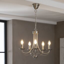 Argos Home Twirl 5 Light Twist Chandelier - Brushed Chrome - thumbnail 2