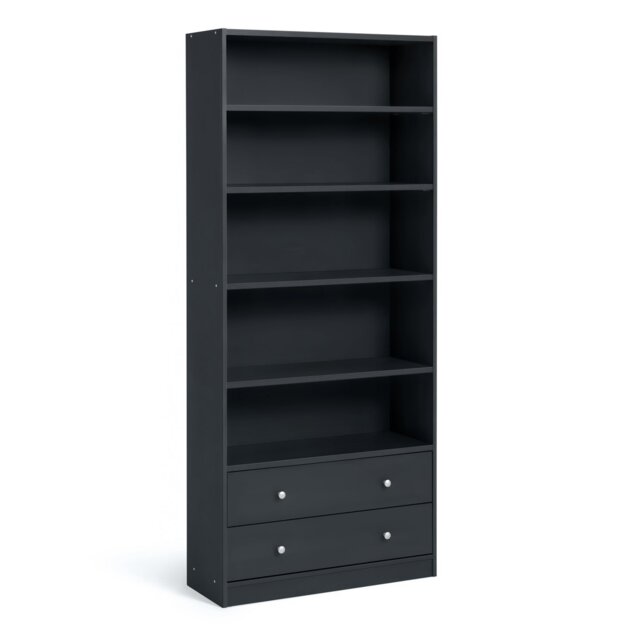 Argos Home Maine 2 Drawer Bookcase - Black Ash Effect - image 1