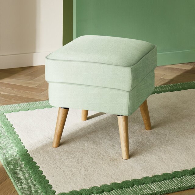 Habitat Callie Fabric Footstool - Green - image 1