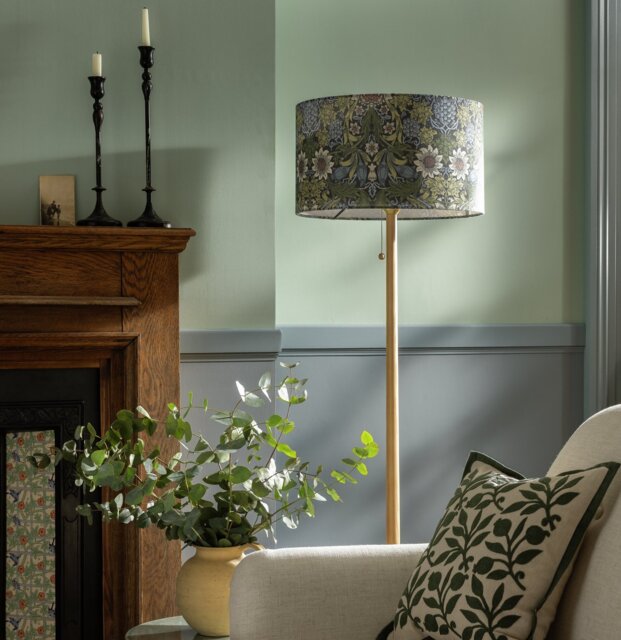 Habitat x Morris & Co. Navy Sunflower Lampshade - 45cm - image 1