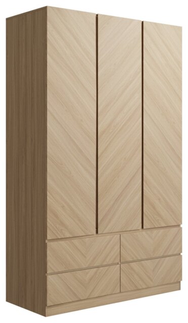 GFW Catania 3 Door 4 Drawer Wardrobe - Oak - image 1