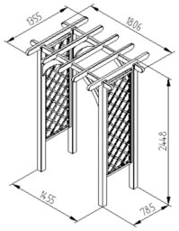 Forest Garden Ultima Pergola Arch with 2 Side Panels - thumbnail 2