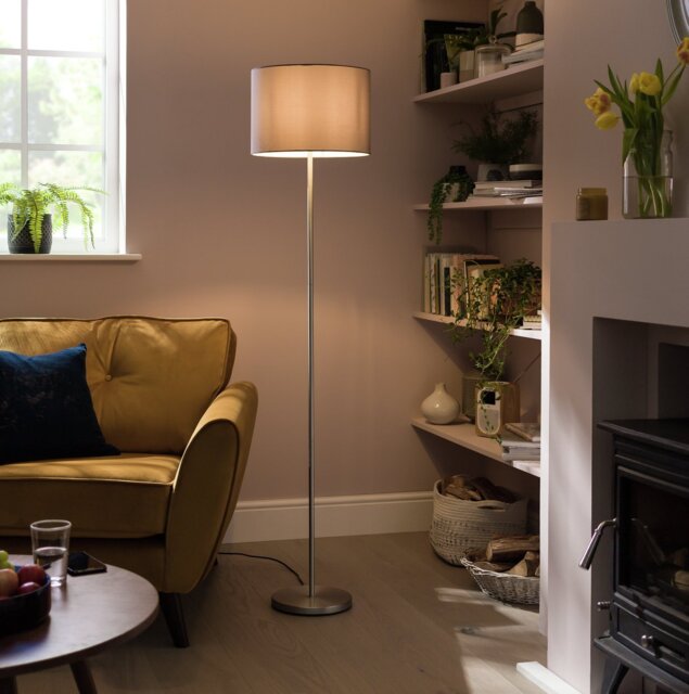 Argos Home Satin Stick Floor Lamp - Flint Grey - image 1