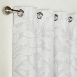 Habitat Leaf Print Blackout Eyelet Curtains - Grey - 168x183cm - thumbnail 2