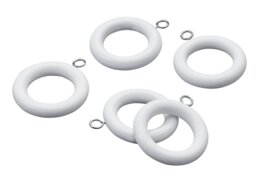 Argos Home Pack of 20 Wooden Curtain Rings - White - thumbnail 2