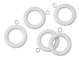 Argos Home Pack of 20 Wooden Curtain Rings - White - thumbnail 1