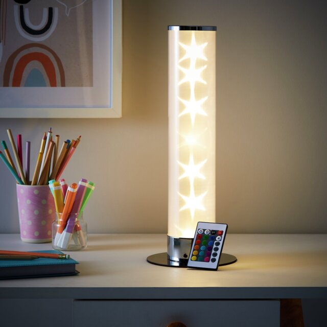 Glow Kids Galaxy LED Cylinder Table Lamp - White - image 1