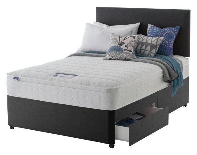 Silentnight Travis Kingsize 2 Drawer Divan Bed - Charcoal - image 1