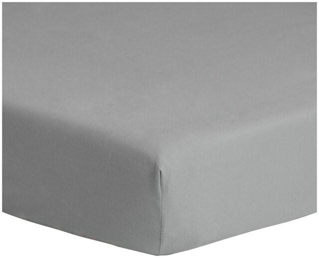 Home Essentials Brushed Grey Fitted Sheet - Double - image 1