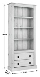 Argos Home Solid Pine 2 Drawer Bookcase - thumbnail 2