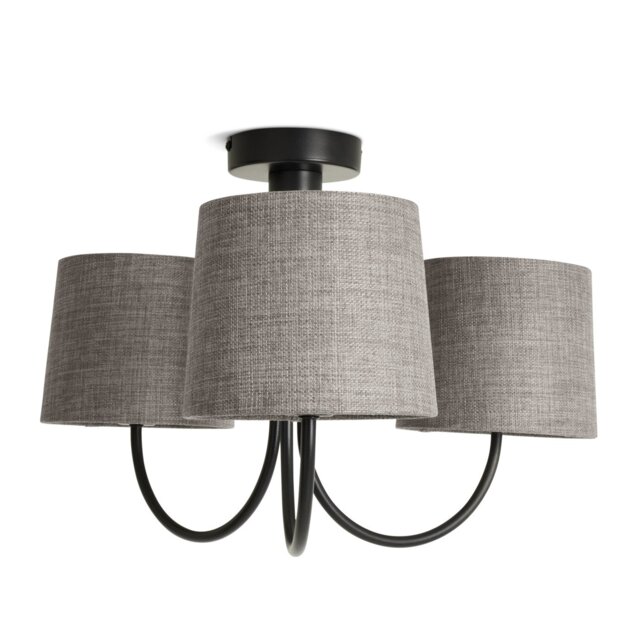 Argos Home Metal 3 Light Flush Ceiling Light - Black & Grey - image 1