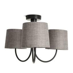 Argos Home Metal 3 Light Flush Ceiling Light - Black & Grey