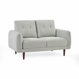 Julian Bowen Remy Fabric 2 Seater Sofa Metal Feet - Light Grey - thumbnail 2