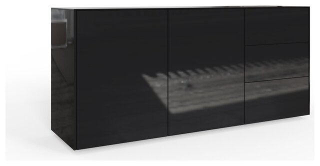 Frank Olsen Intel Smart 2 Door 3 Drawer Sideboard - Black - image 1