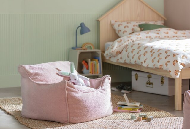 Kaikoo Kids Single Chair Boucle Bean Bag - Pink - image 1