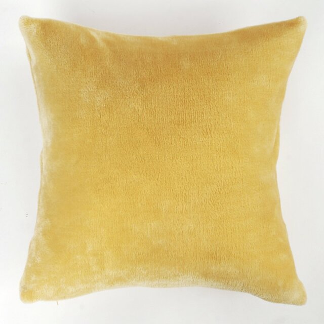 Argos Home Plain Super Soft Fleece Cushion Mustard  43x43cm - image 1