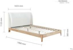 Birlea Halfden Kingsize Boucle Bed Frame - Oak - thumbnail 2