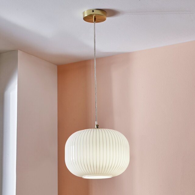Pacific Bella Glass Pendant Light - White & Gold - image 1