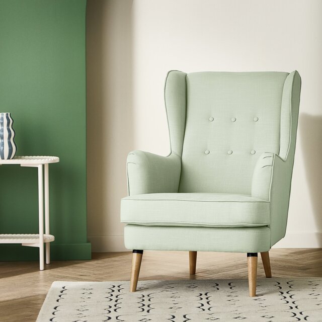 Habitat Callie Fabric Wingback Chair - Green - image 1