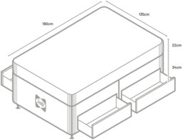 Sealy Abbot Pillowtop Double 4 Drawer Divan Bed - Grey - thumbnail 2