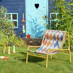 Habitat Teka Metal Kids Garden Chair - Harlequin - thumbnail 1