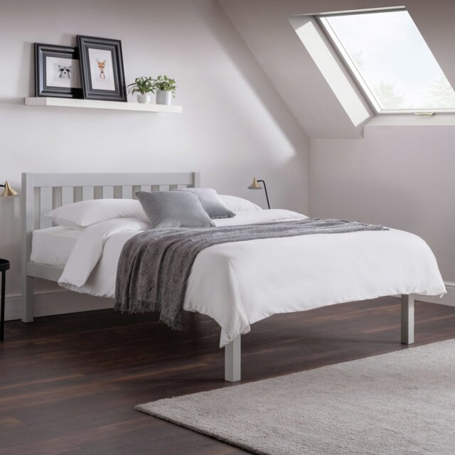 Julian Bowen Luna Single Wooden Bed  Frame - Grey - image 1