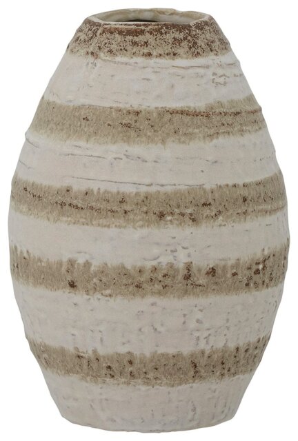 Bloomingville Stoneware Striped Charlen Vase - Cream - image 1