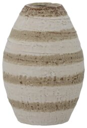 Bloomingville Stoneware Striped Charlen Vase - Cream - thumbnail 1