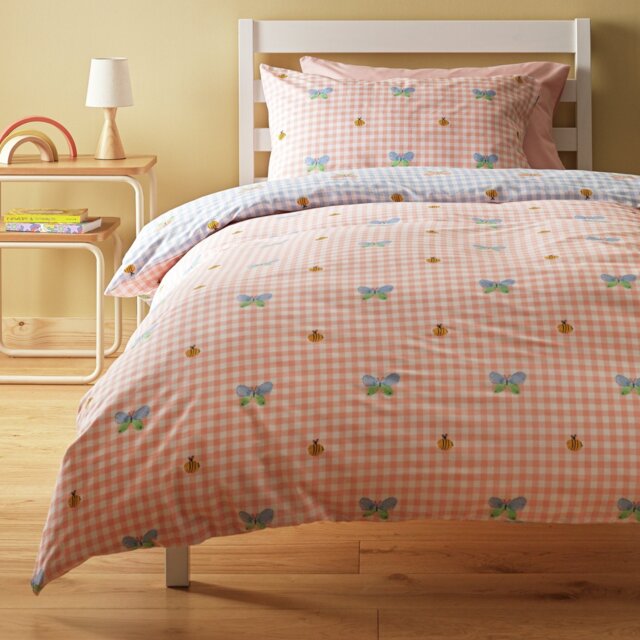 Argos Home Bee Gingham Kids Bedding Set - Single - image 1